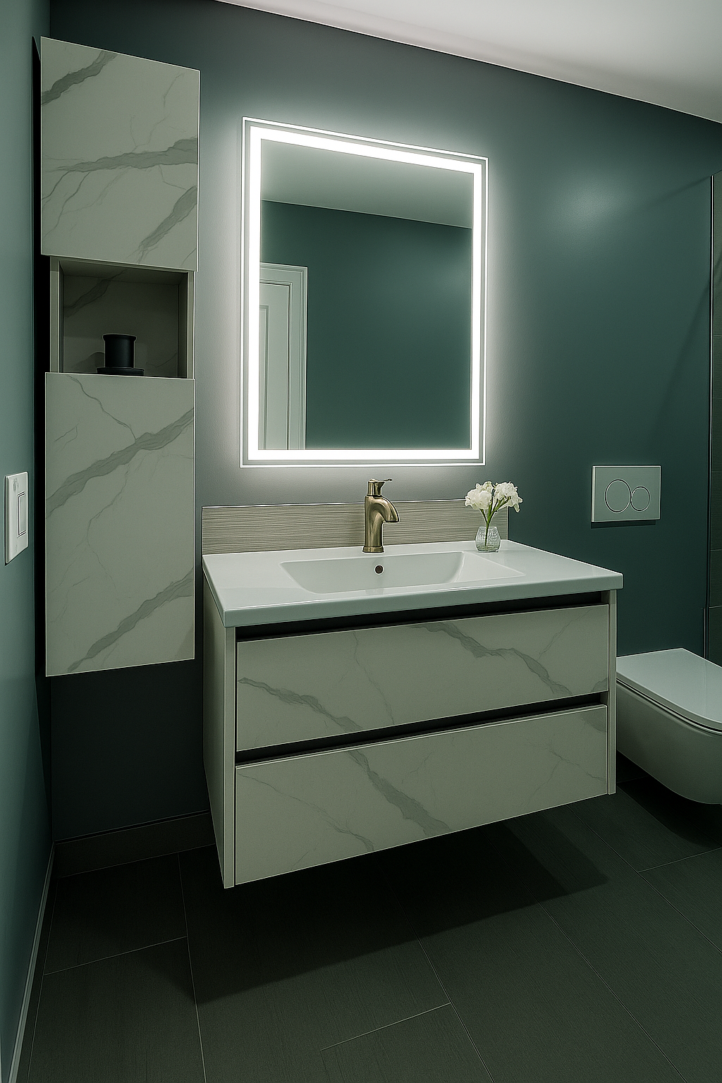 Sleek Simplicity in Marble & Matte